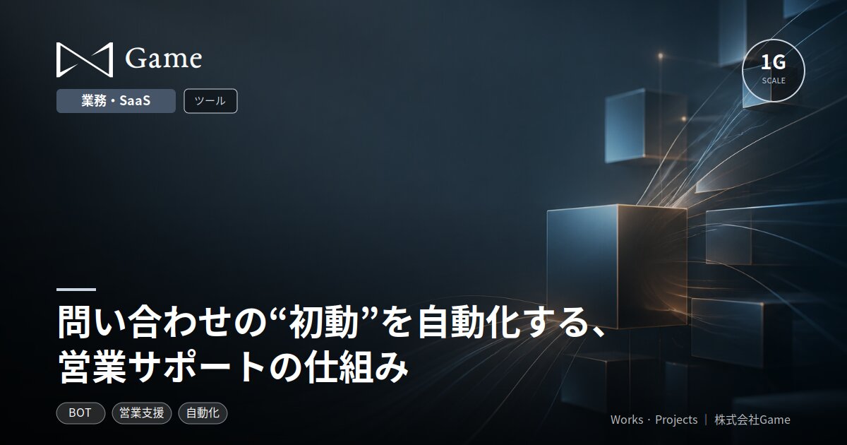 問い合わせの“初動”を自動化する、営業サポートの仕組み